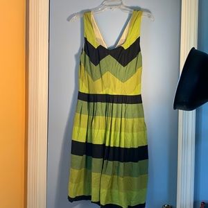 Green and black striped dress size M